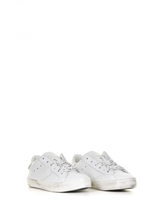 Kids low sneaker in leather