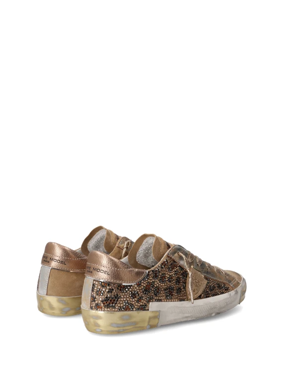 PRSX low gold leopard print women's sneaker