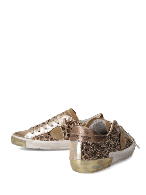 PRSX low gold leopard print women's sneaker