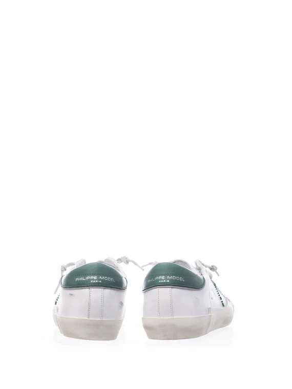 Sneakers PRSX in pelle e tallone verde