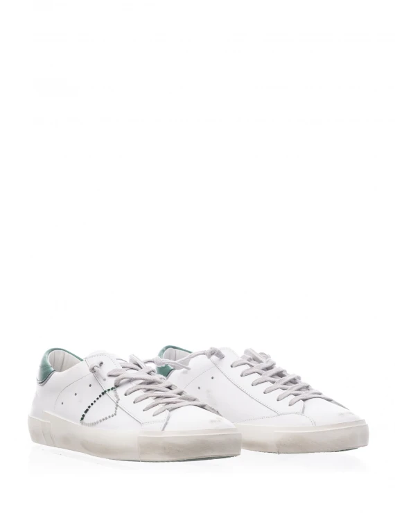 Sneakers PRSX in pelle e tallone verde