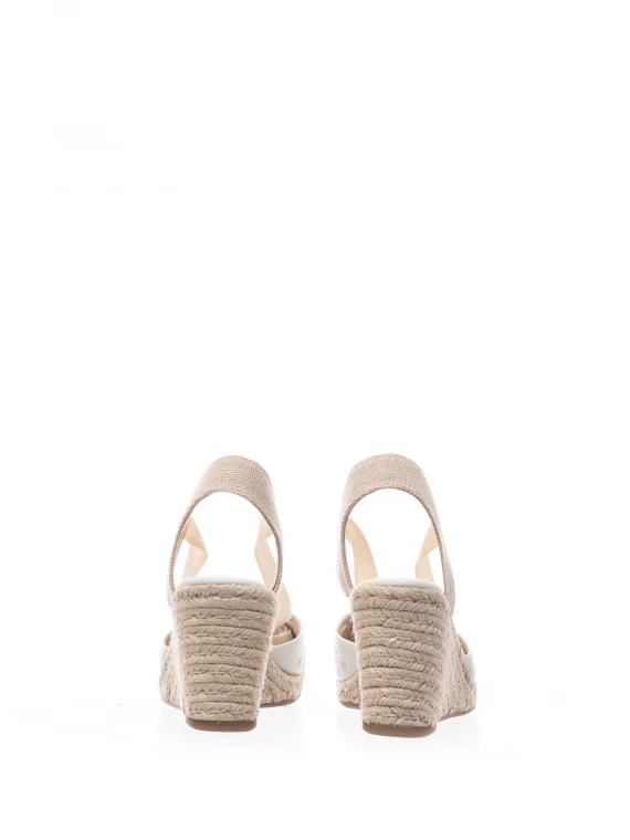 Wedge espadrilles with laces at the ankle