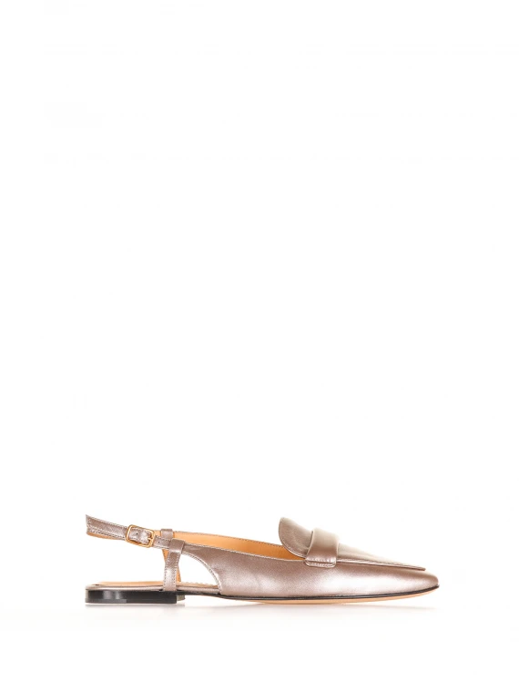 Slingback basso in nappa