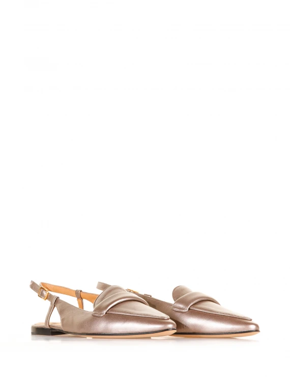 Slingback basso in nappa