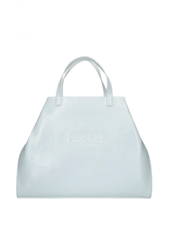 White Ashanti shopping bag in naplak