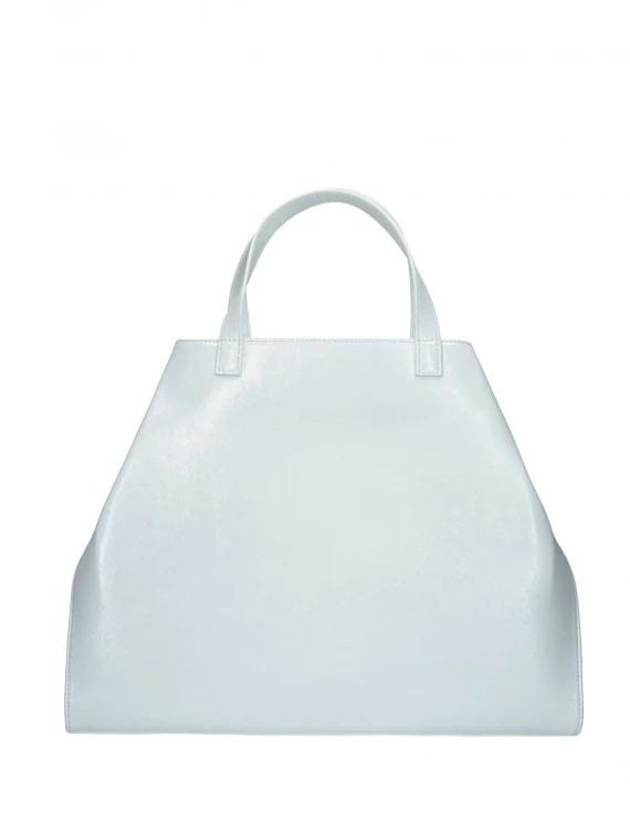 White Ashanti shopping bag in naplak