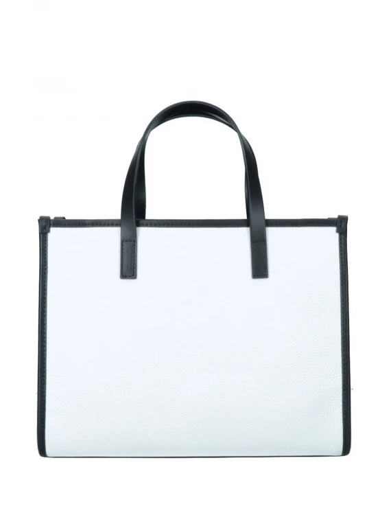 Astra white handbag with shoulder strap