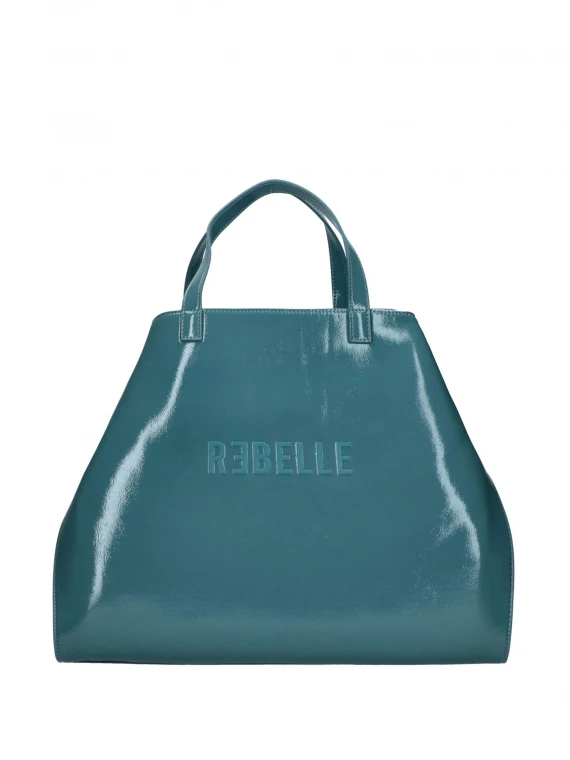 Ashanti teal shopping bag in naplak