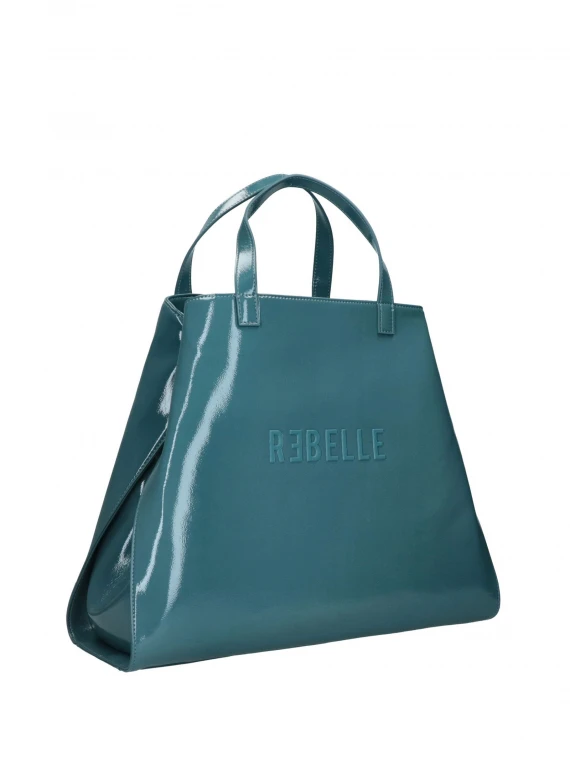 Ashanti teal shopping bag in naplak