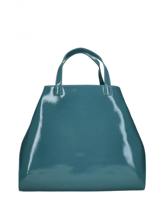 Ashanti teal shopping bag in naplak