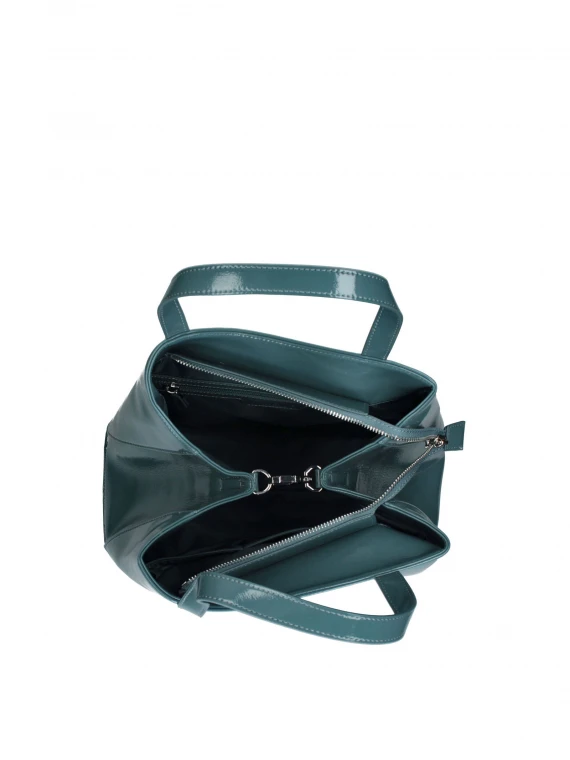 Ashanti teal shopping bag in naplak