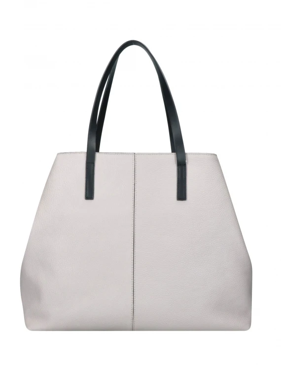 Cassandra beige leather shopping bag