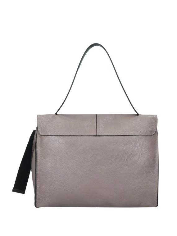 Borsa a spalla Chloe Satchel L grigio in pelle