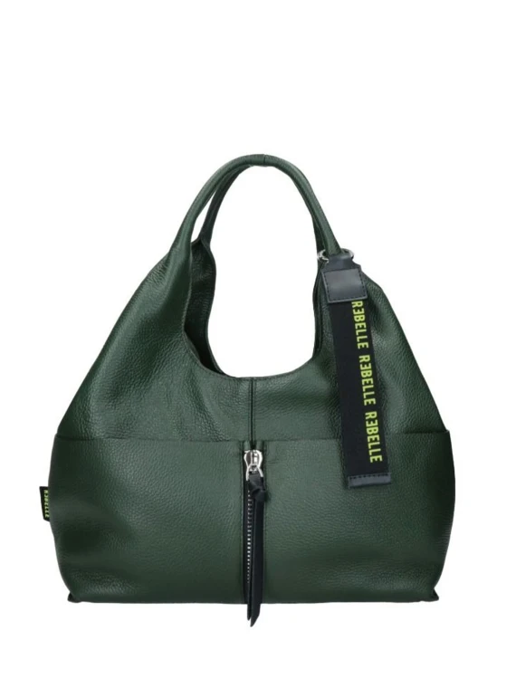 Shopping bag Nadia verde in pelle