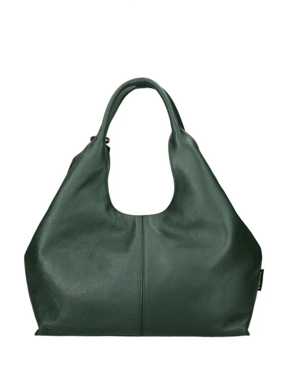 Shopping bag Nadia verde in pelle