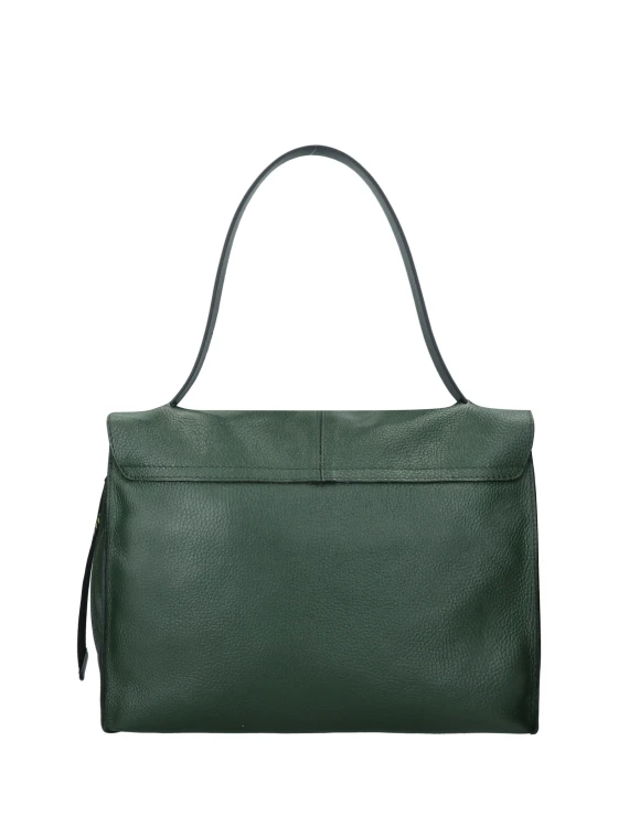 Borsa a spalla Chloe Satchel L verde in pelle