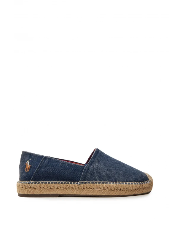 Denim blue espadrilles with logo