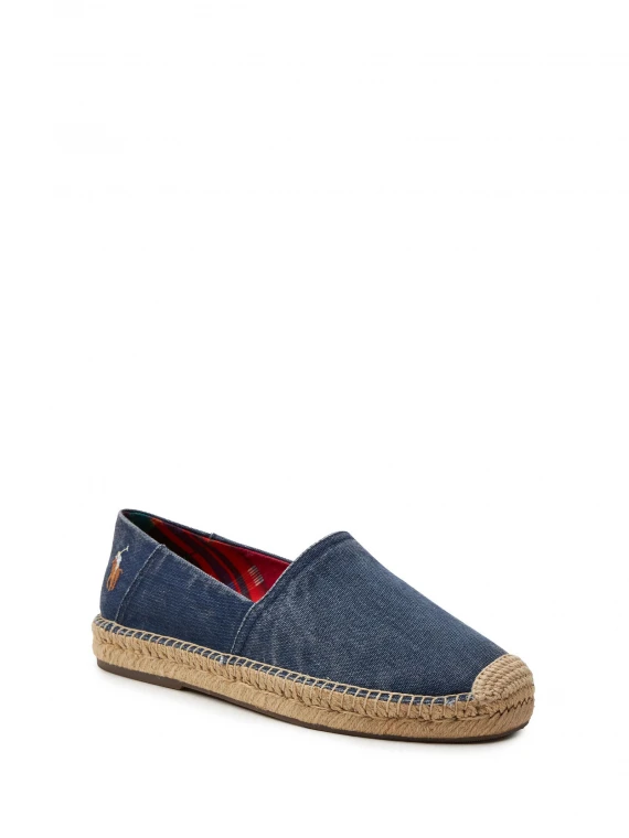 Denim blue espadrilles with logo