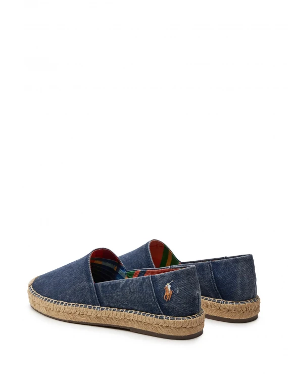 Denim blue espadrilles with logo