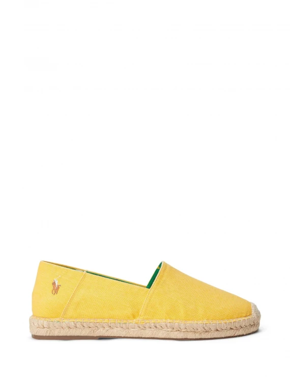 Yellow espadrilles with logo