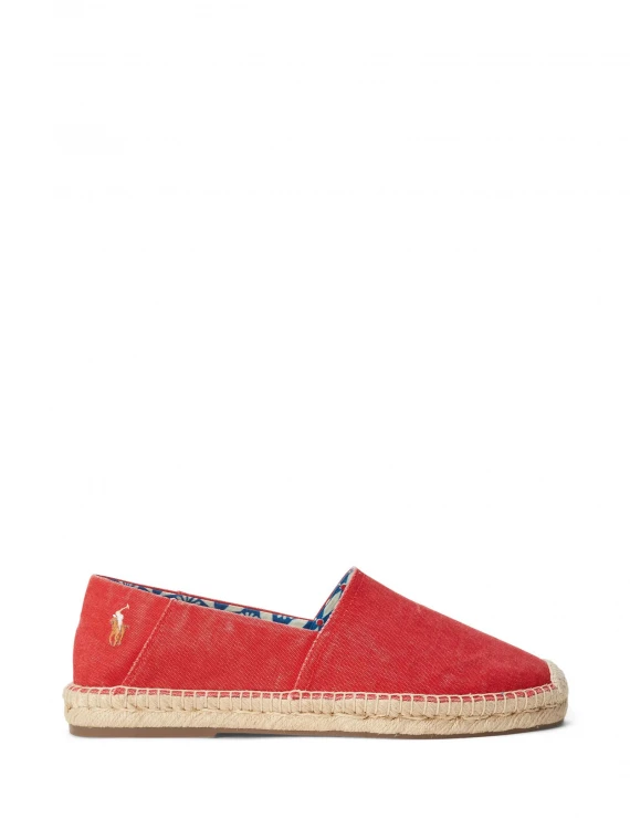 Red espadrilles with logo