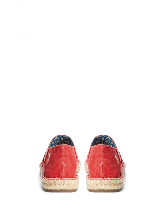 Red espadrilles with logo