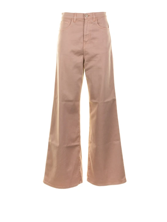 Pantalone cipria 5 tasche a vita alta