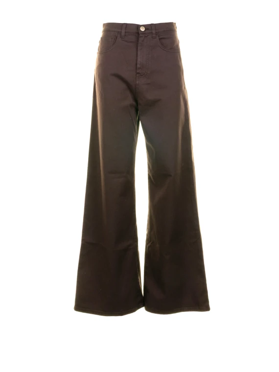 Pantalone cacao 5 tasche a vita alta