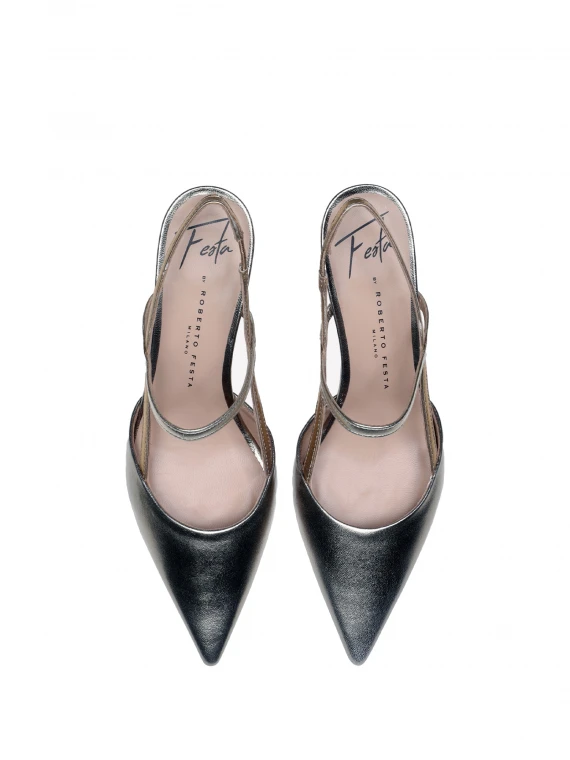 Chanel Amai slingback silver