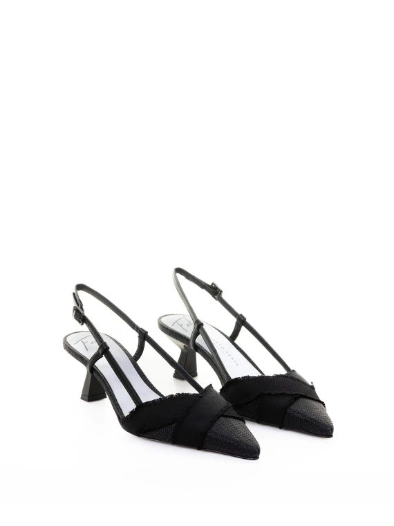 Décolleté  slingback Girasole in nappa nero