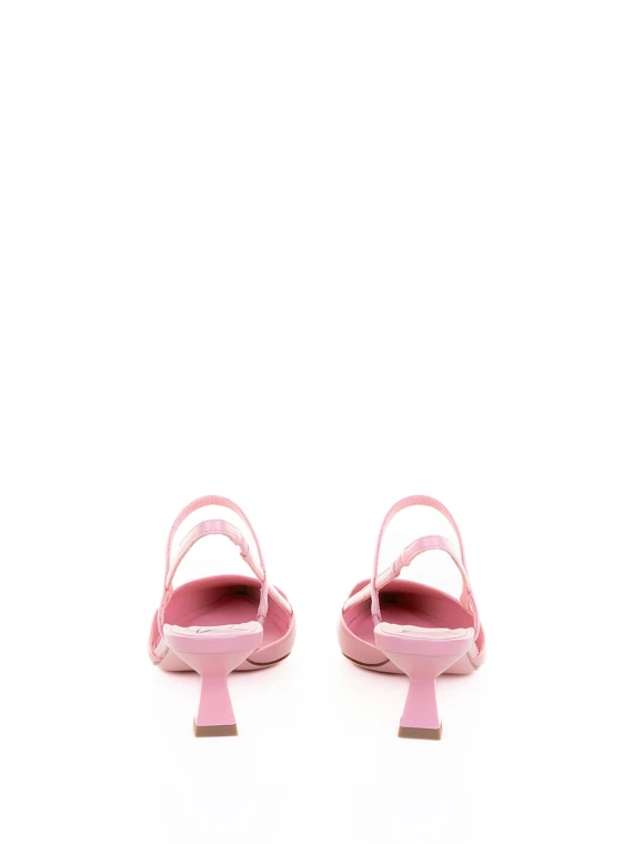 Décolleté slingback in nappa rosa