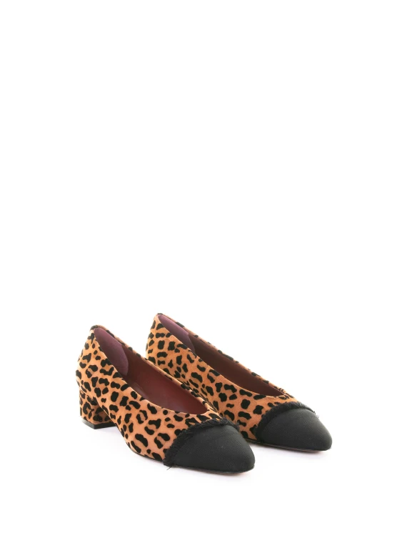 Décolleté leopardato in suede