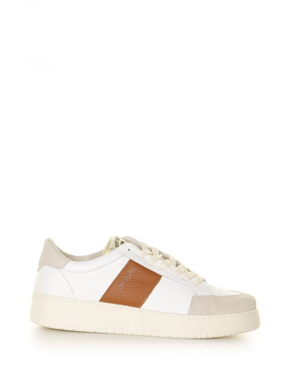 Sail sneaker in leather and contrasting band