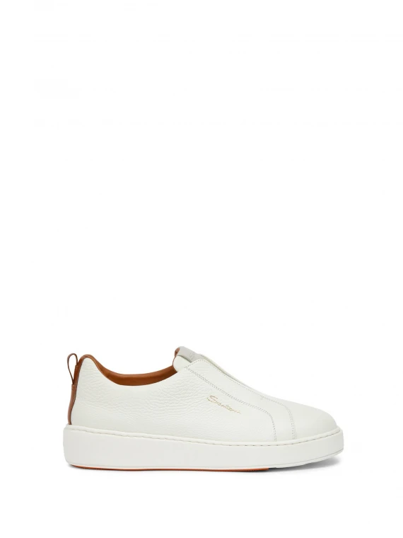 Sneaker slip-on in pelle