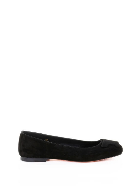 Ballerina nera in suede