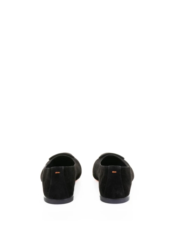 Black suede ballet flats