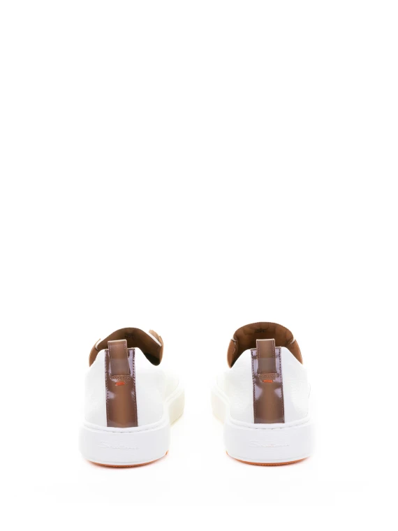 White Leather Slip On Sneaker