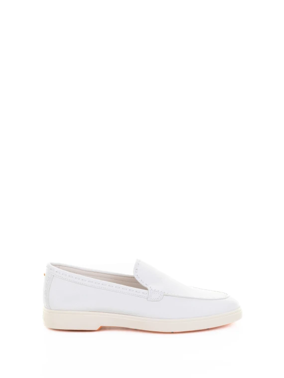 Mocassino donna bianco in pelle