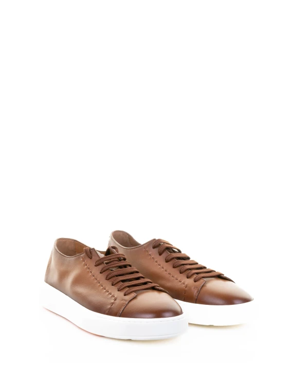 Brown Sneaker in Leather and Rubber Sole