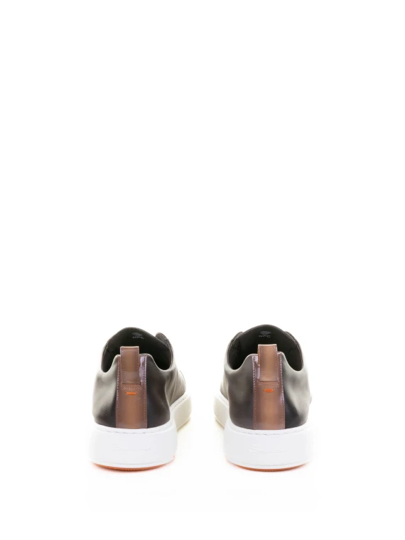 Sneaker slip on marrone in pelle