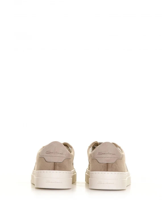 Double buckle sneaker in suede