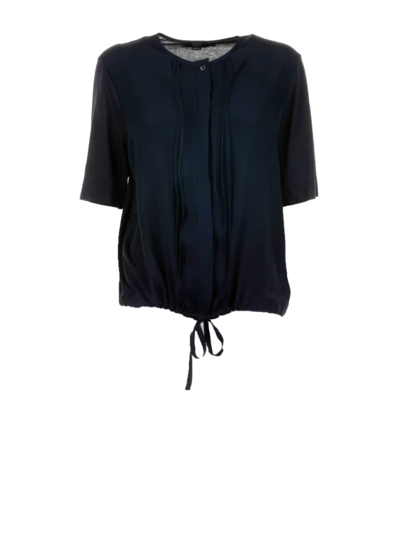 Camicia nera in misto seta