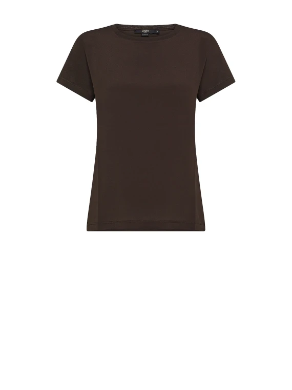 T-shirt marrone in jersey
