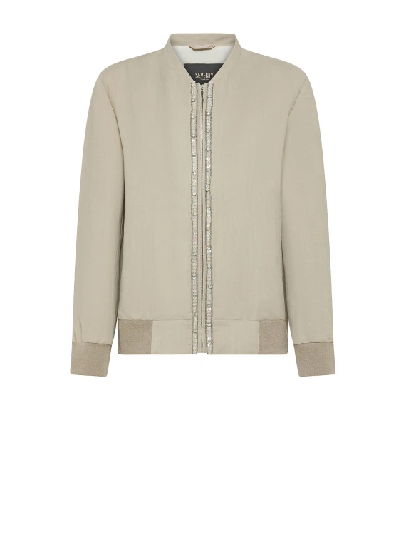 Giubbino beige donna con zip