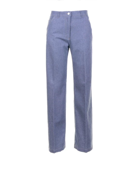 Pantalone avio tinto filo lurex