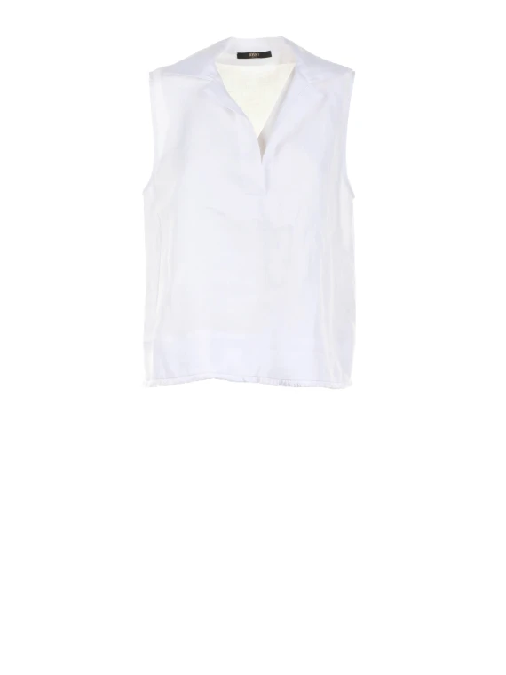 Top bianco in puro lino