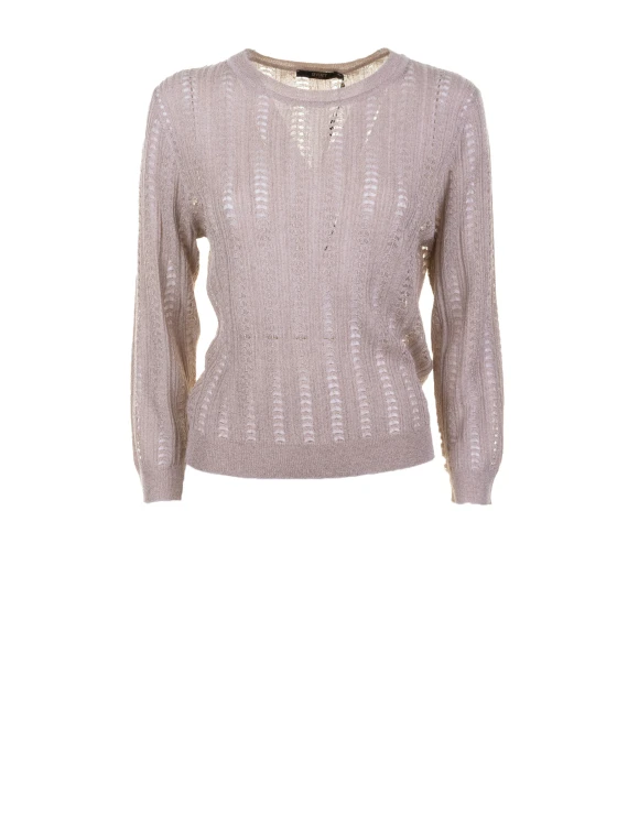 Maglia girocollo in pizzo lurex