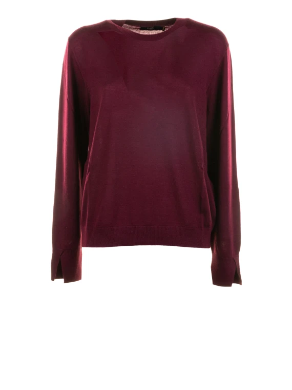 Maglia girocollo bordeaux donna