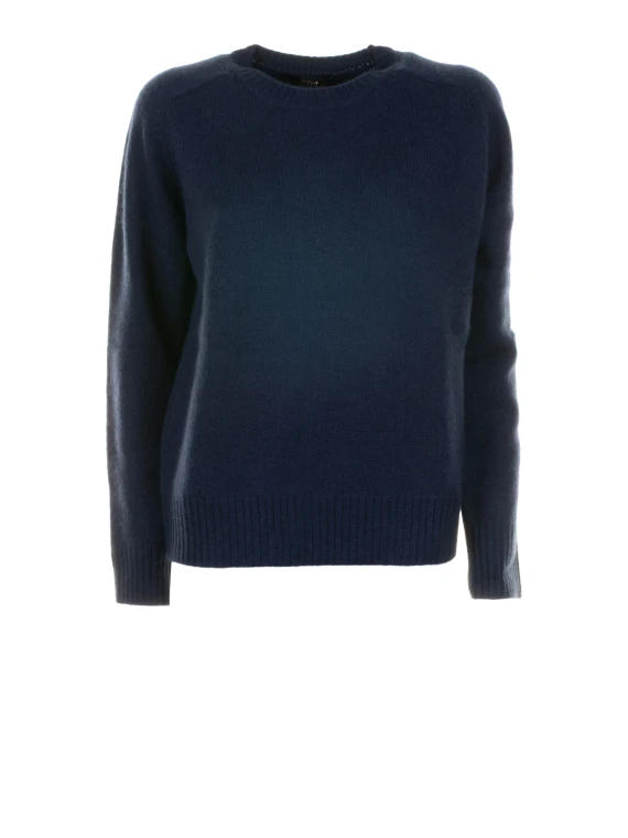 Maglia girocollo blu donna