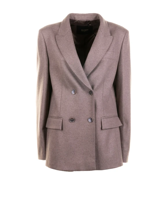 Giacca doppiopetto fango donna